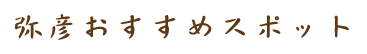 弥彦おすすめスポット