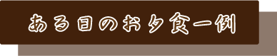 ある日のお夕食一例