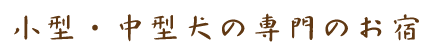 小型犬。中型犬専門のお宿