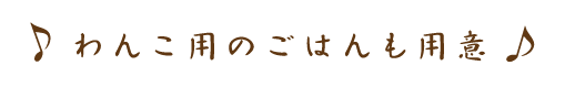 わんこ用のごはんも用意