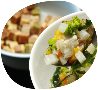 板長の釣った魚と自家菜園野菜のリゾット風